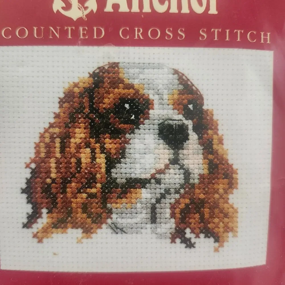 King Charles Spaniel Counted Cross Stitch Kit Anchor Appx 3in x 4in New B31